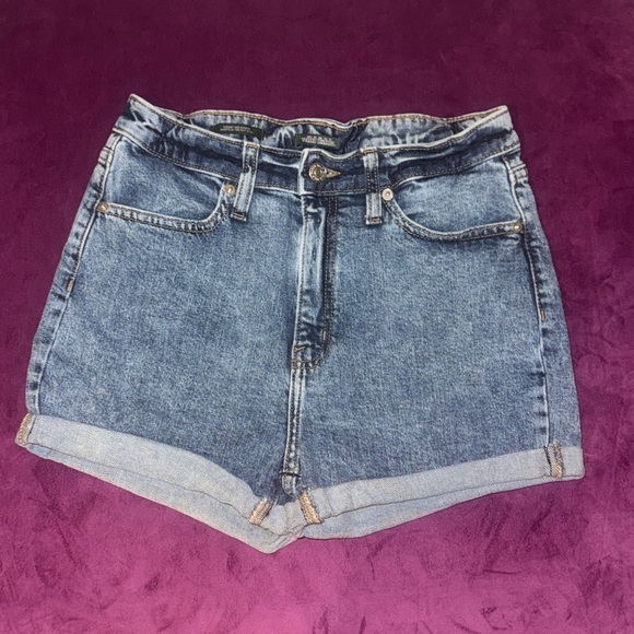wild fable Pants - Wild Fable Classic Blue Jean Shorts Highest Rise Dark Denim Rollup Cuff Womens 6